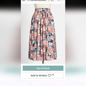 Modcloth Floral Print Midi Skirt Size Small